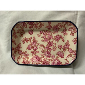 Margot Elena Ceramic Trinket Tray With Pink Floral Pattern